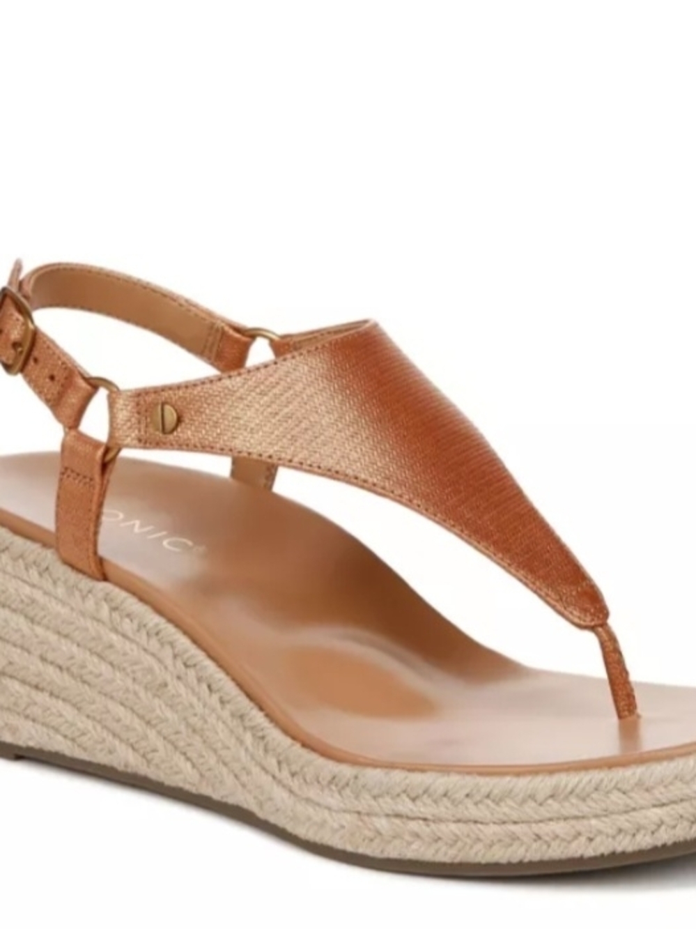 Vionic Womens Kirra Leather Ankle Strap Wedge Sandals S8ze 10